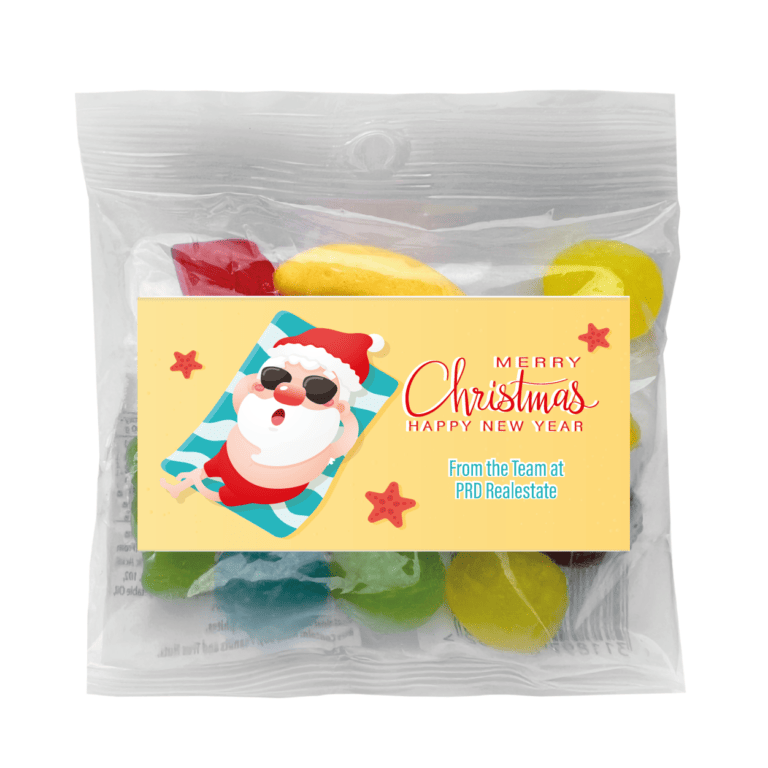 Sunbaking Santa Personalised Lolly Bags