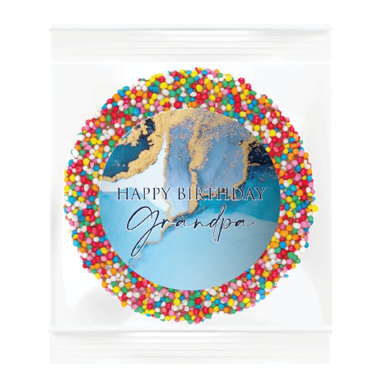 Luxury Blue & Gold Marble Personalised Giant Chocolate Freckle