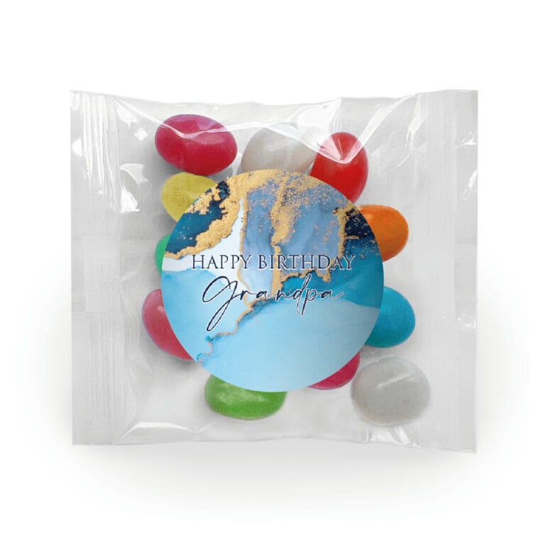 Luxury Blue & Gold Marble Custom Jelly Bean Bags