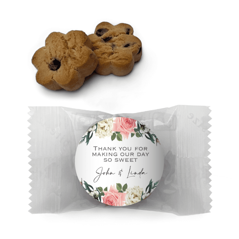 Florals On White Custom Mini Cookie Favors