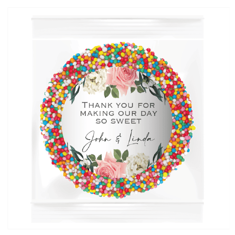 Florals On White Personalised Giant Chocolate Freckle