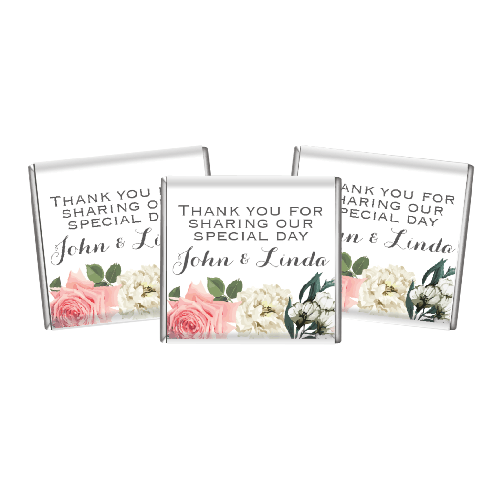 florals on white chocolate bars