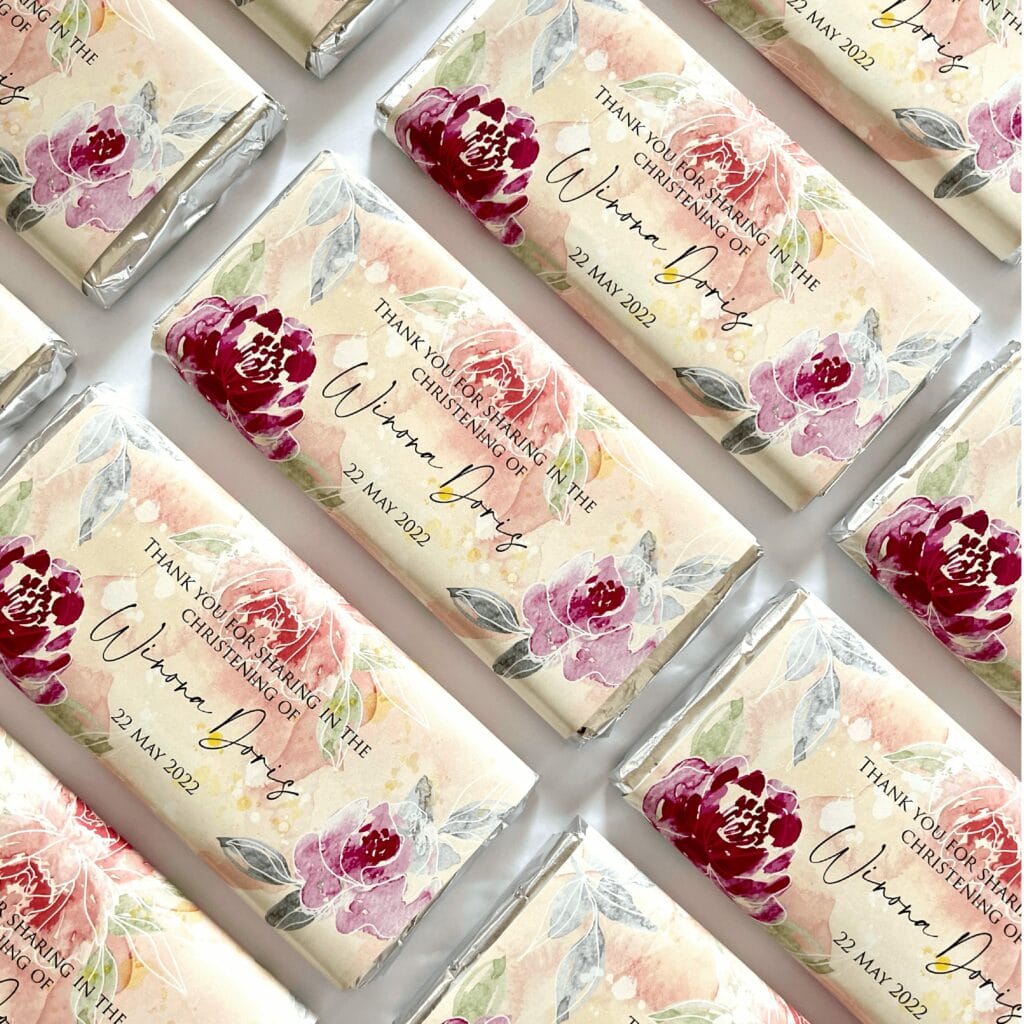Sweet Watercolour Florals chocolate bar