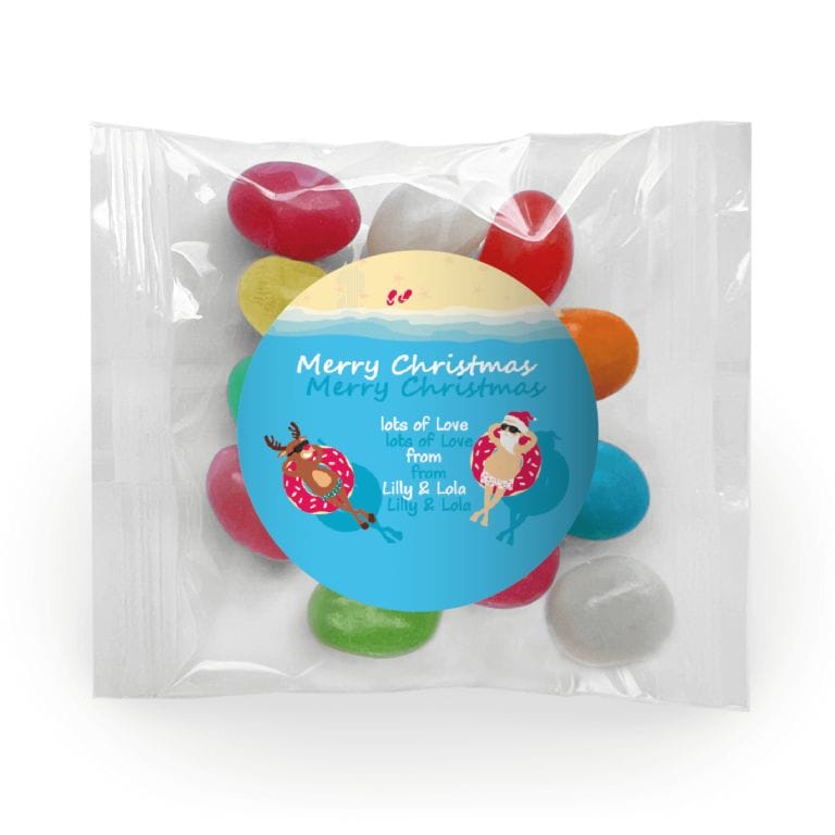 Summer Santa Personalised Jelly Bean Bags