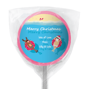 favour perfect favor donut santa lollipop pink