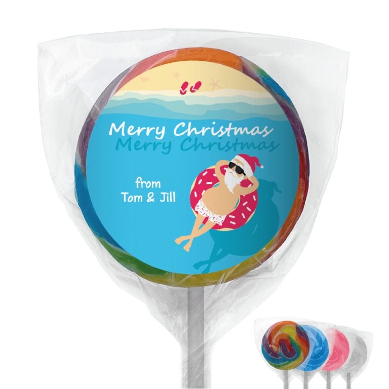 Summer Santa Personalised Lollipops
