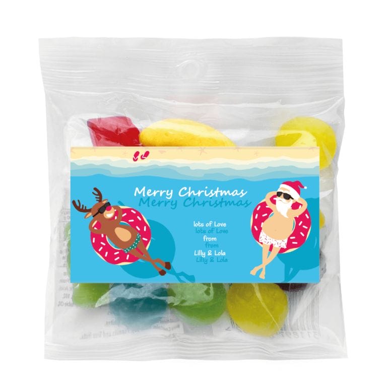 Summer Santa Personalised Lolly Bags