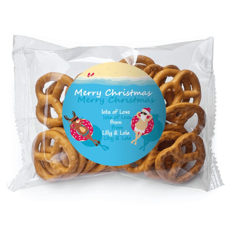 Summer Santa Personalised Pretzel Bags