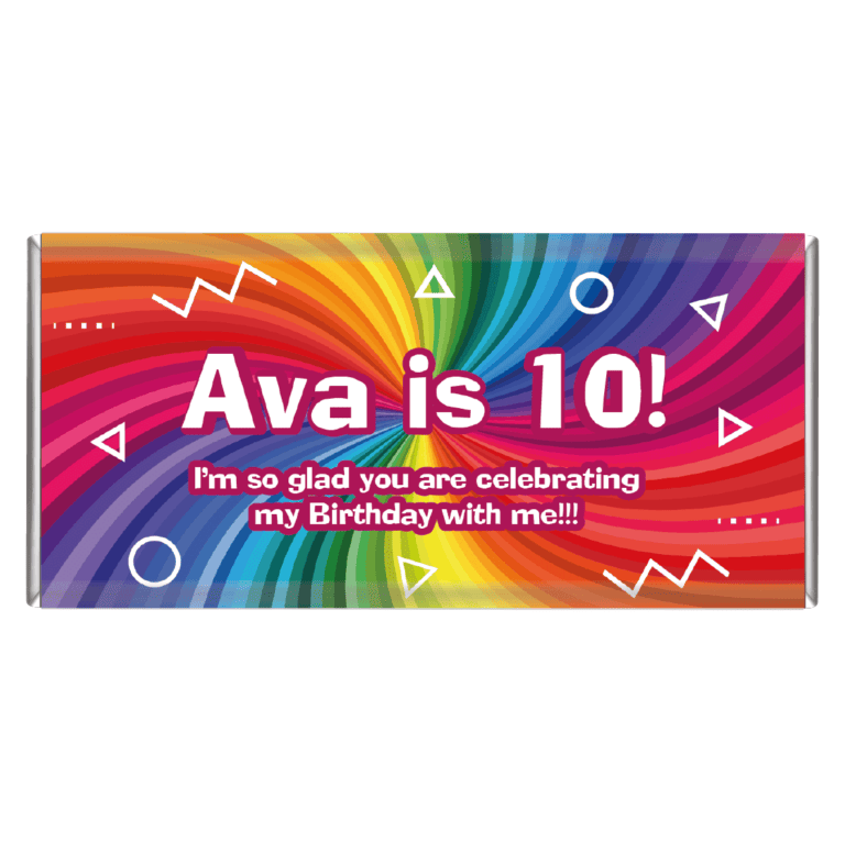 Rainbow Rays Personalised Chocolate Bars