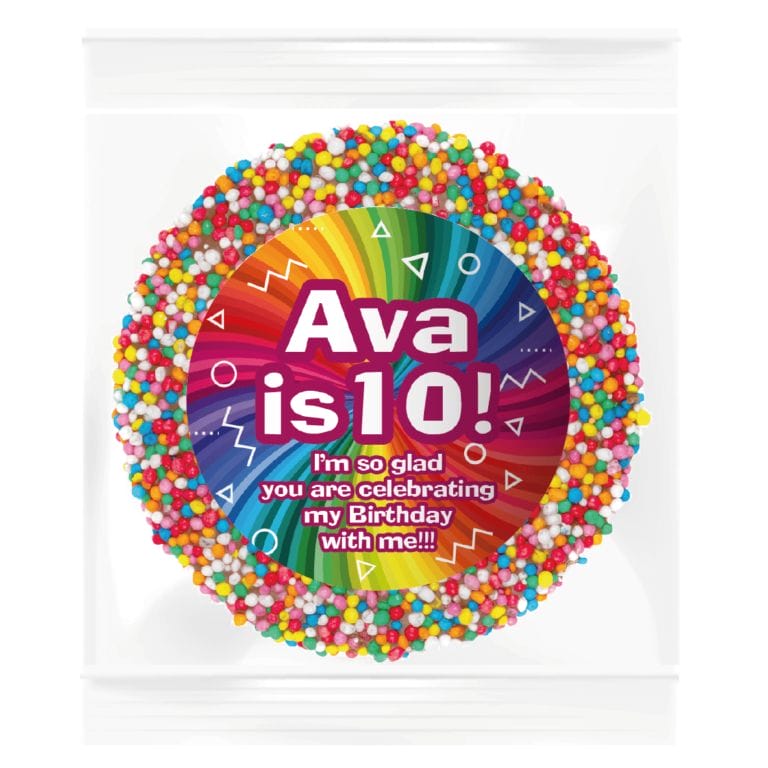Rainbow Rays Personalised Giant Chocolate Freckle