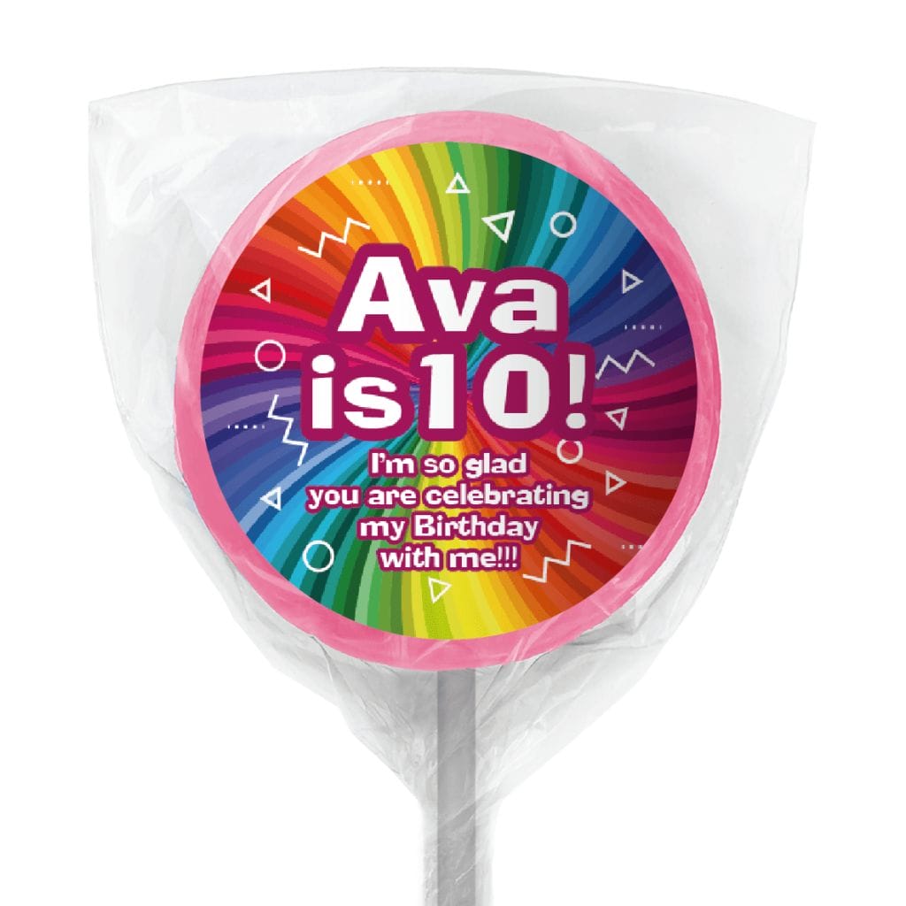 favour perfect favor girl rainbow party lollipop pink