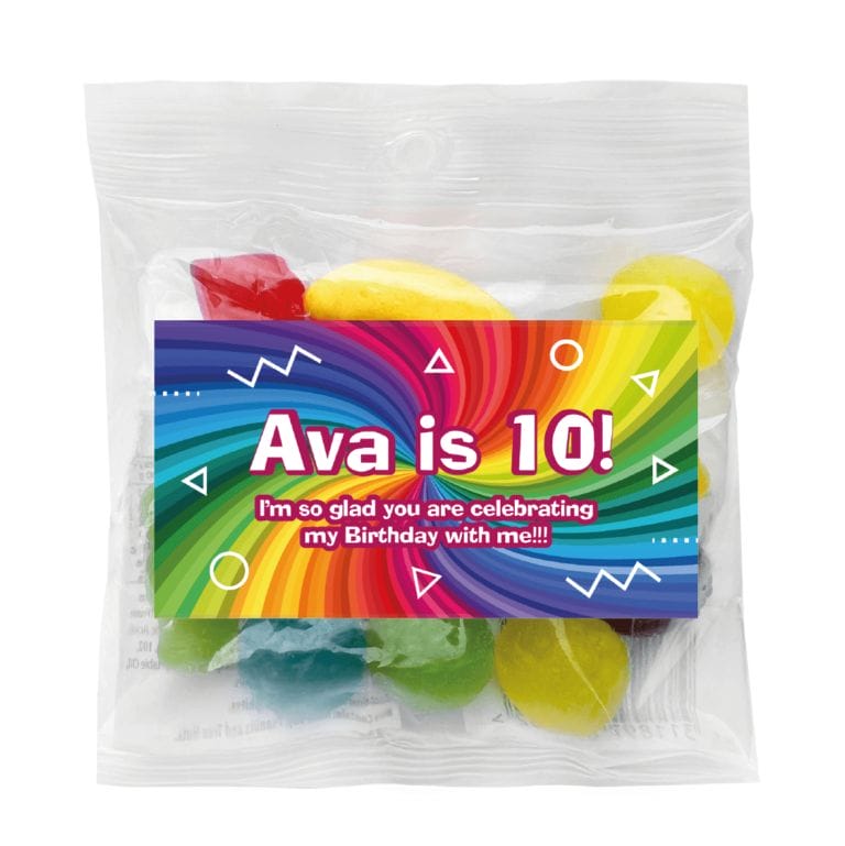 Rainbow Rays Personalised Lolly Bags