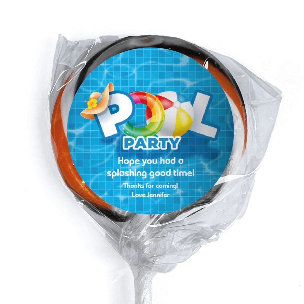 favour perfect favor pool party lollipop orange