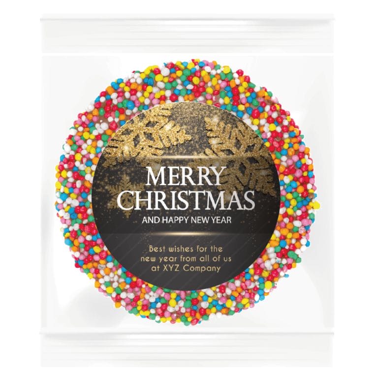Black & Gold Christmas Snowflakes Personalised Giant Freckle