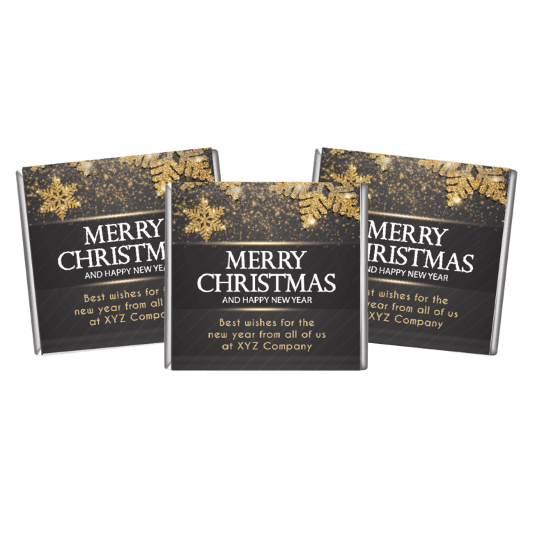 Black & Gold Christmas Snowflakes Petite Chocolates
