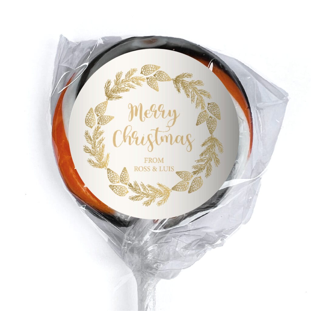 favour perfect favor xmas gold pine lollipop orange