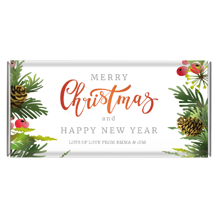 Christmas Wreath Personalised Chocolate Bars