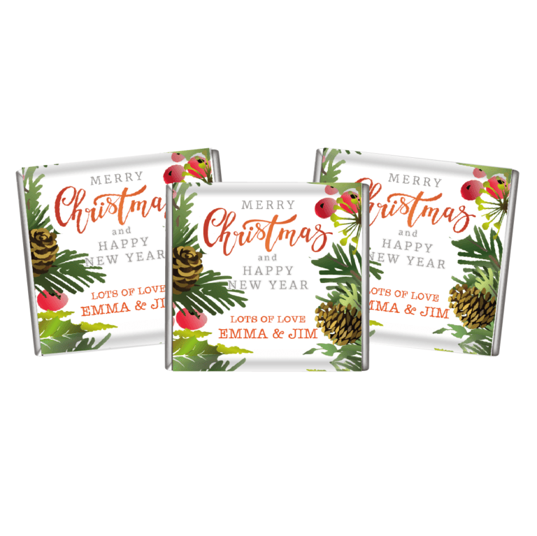 Christmas Wreath Personalised Petite Chocolates