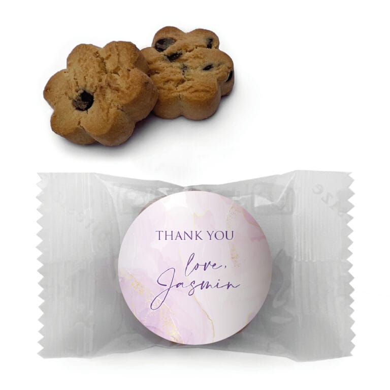 Purple & Gold Marble Personalised Mini Cookies