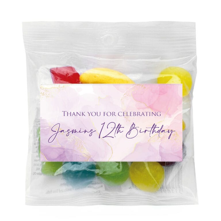 Purple & Gold Marble Personalised Lolly Bags