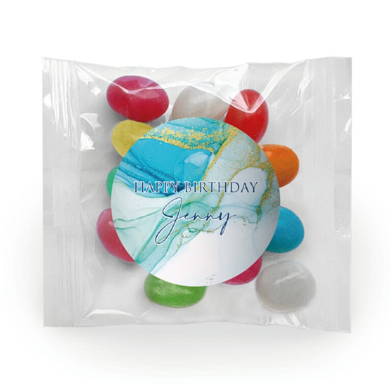 Turquoise Blue & Gold Jelly Bean Bags
