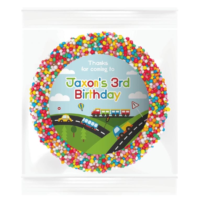 Cars, Trucks & Trains Personalised Giant Chocolate Freckle