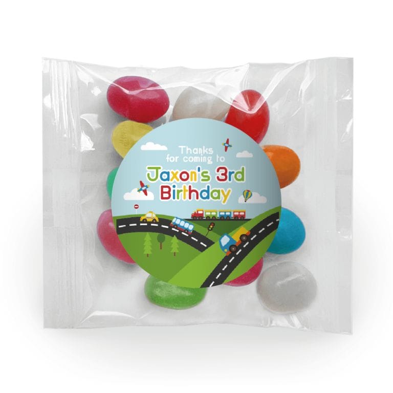 Cars, Trucks & Trains Personalised Jelly Bean Bags