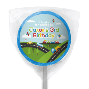 favour perfect favor cars trucks planes lollipop blue