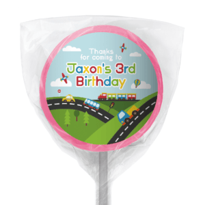 favour perfect favor cars trucks planes lollipop pink