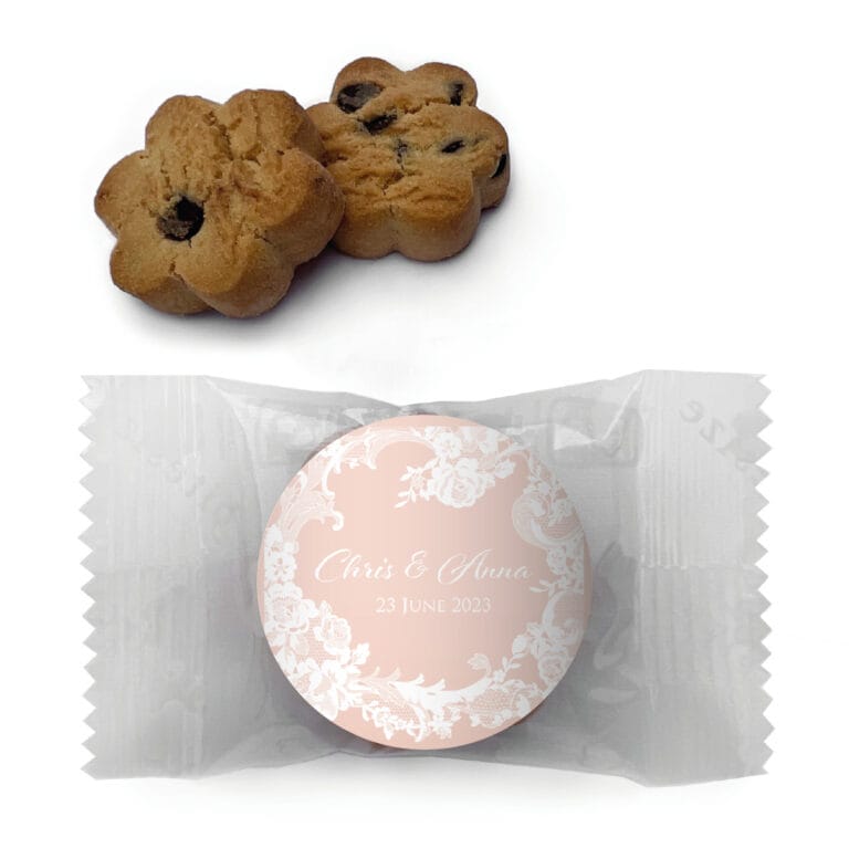 Pink & White Lace Personalised Mini Cookies
