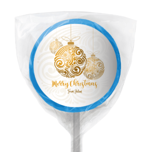 favour perfect favor xmas gold balls lollipop blue