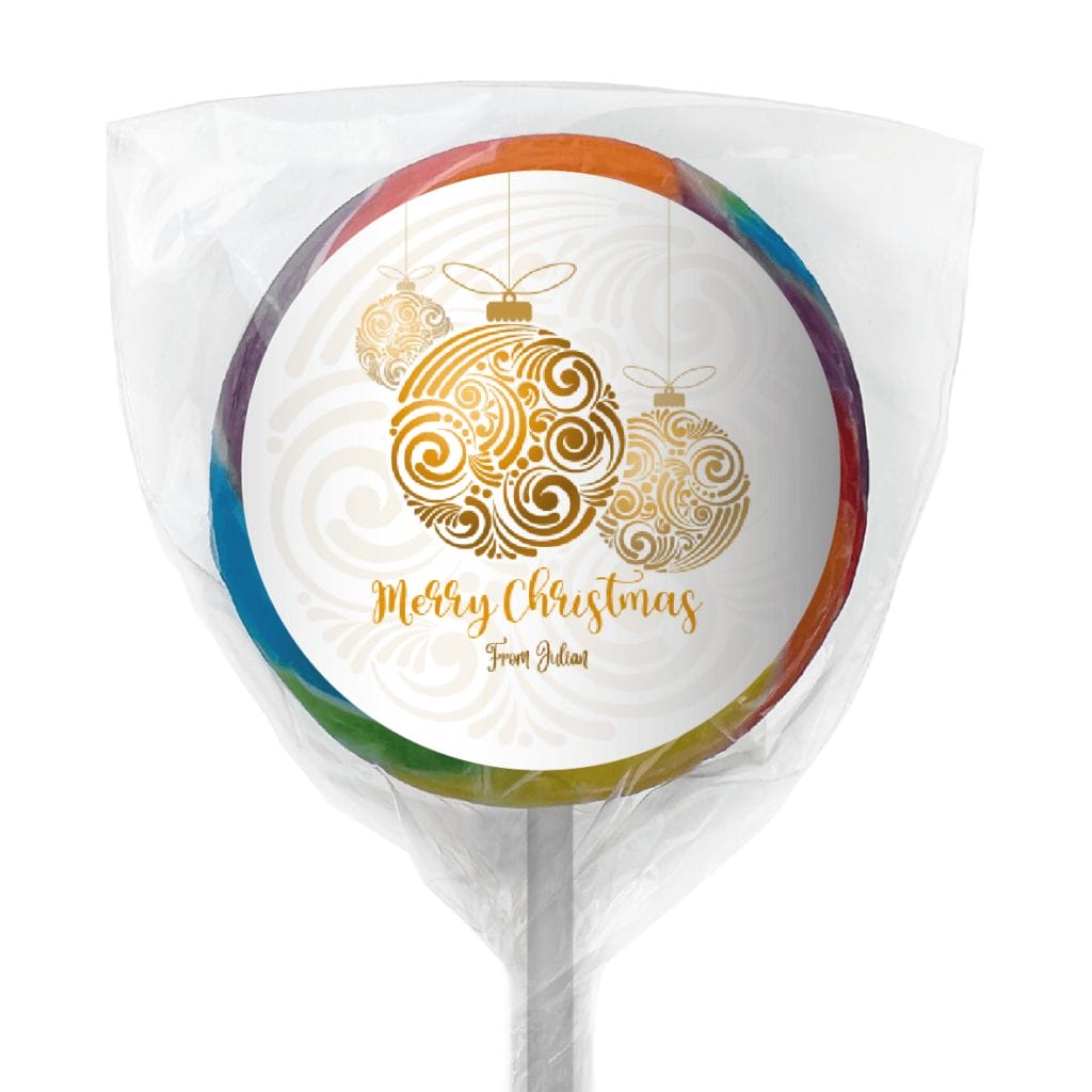 favour perfect favor xmas gold balls lollipop rainbow