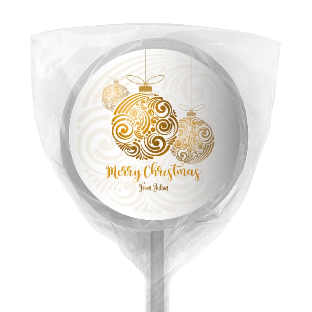 favour perfect favor xmas gold balls lollipop white