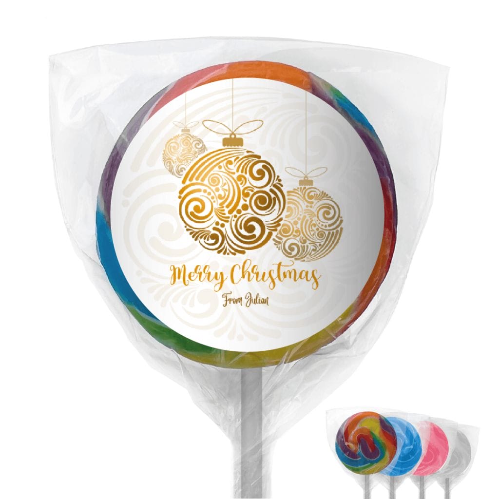 favour perfect favor xmas gold balls lollipops