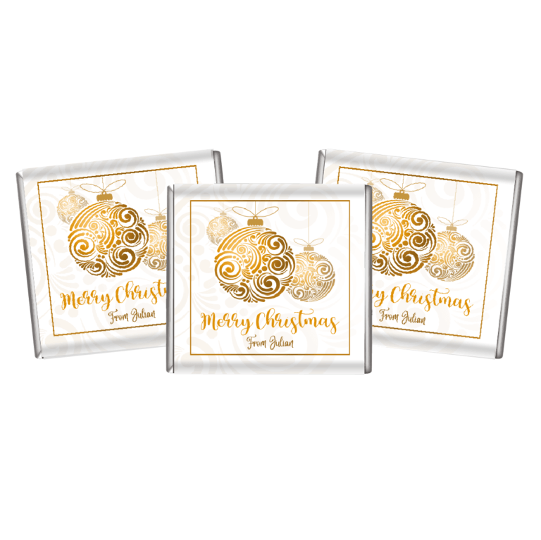 White & Gold Christmas Baubles Petite Chocolates