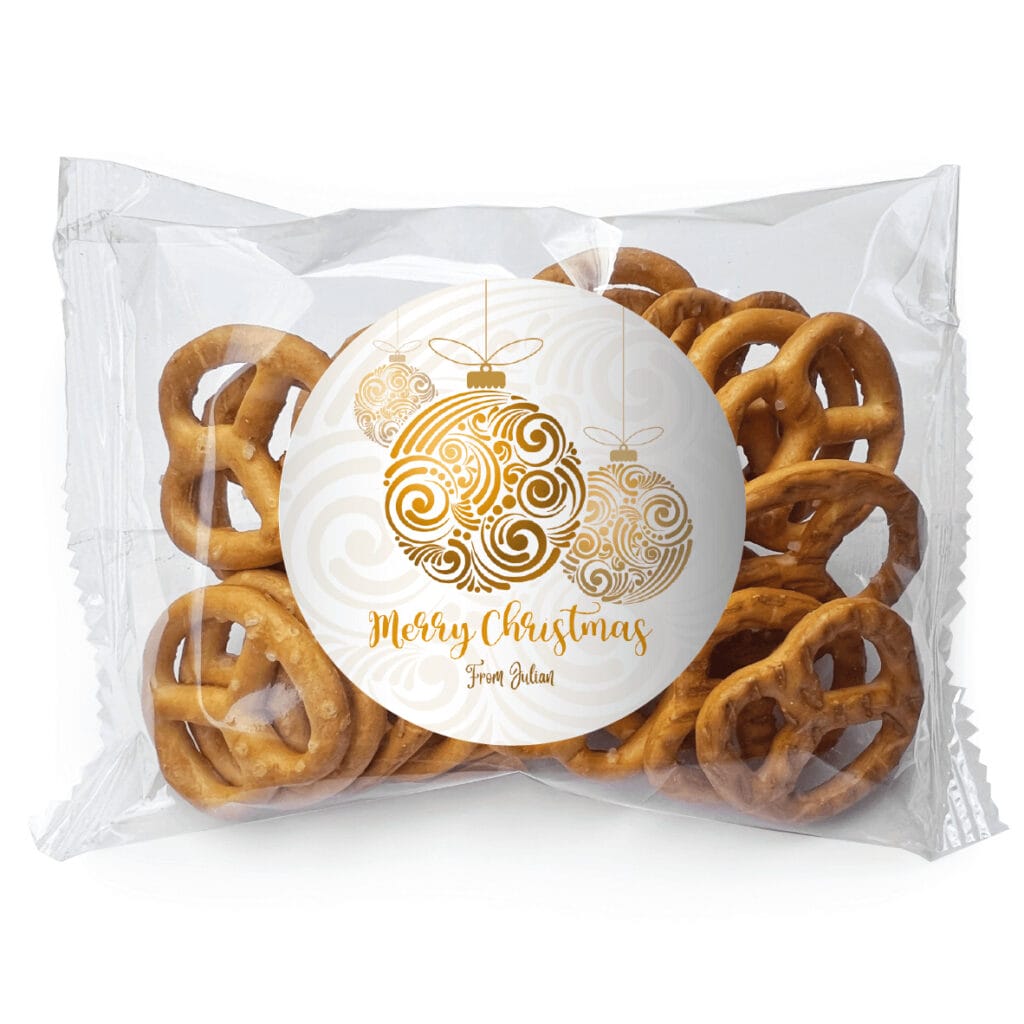favour perfect favor xmas gold balls pretzel