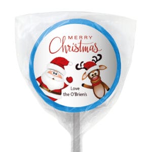 favour perfect favour waving santa christmas lollipop blue