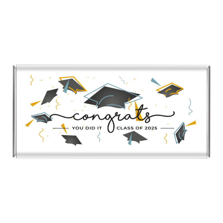 Graduation Caps Personalised Chocolate Bars