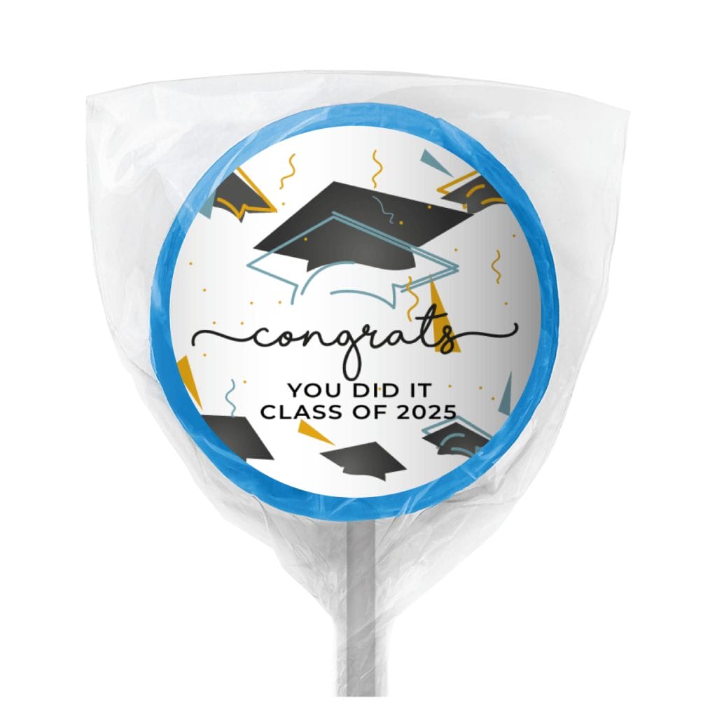 graduation hats lollipop blue