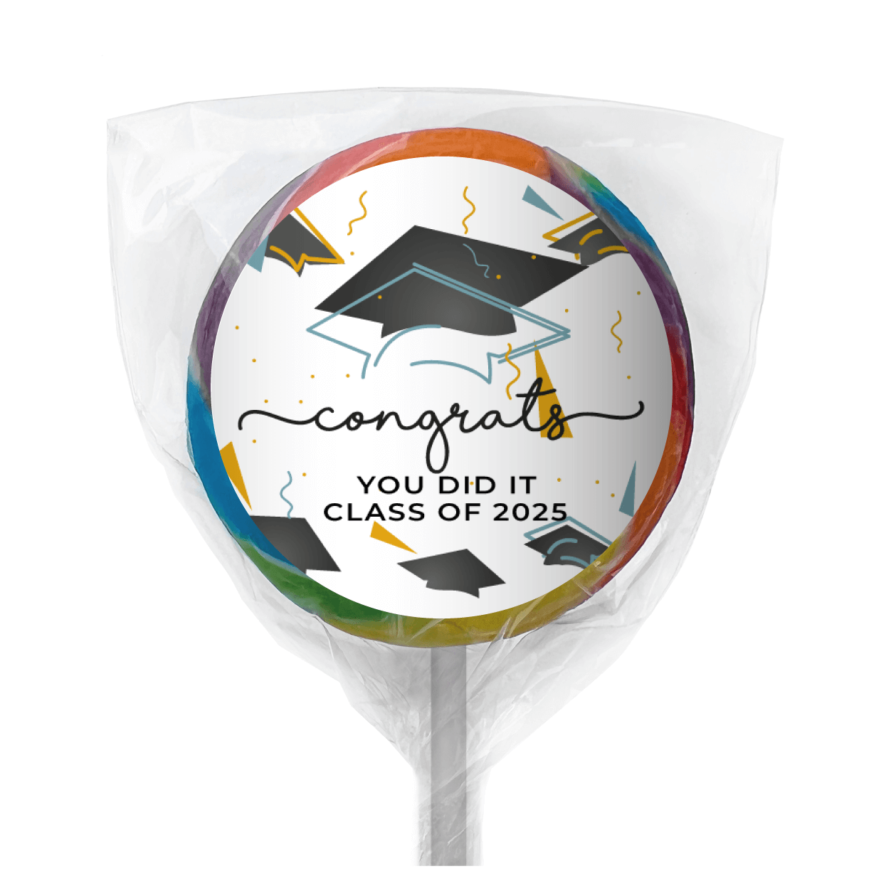 graduation hats lollipop rainbow