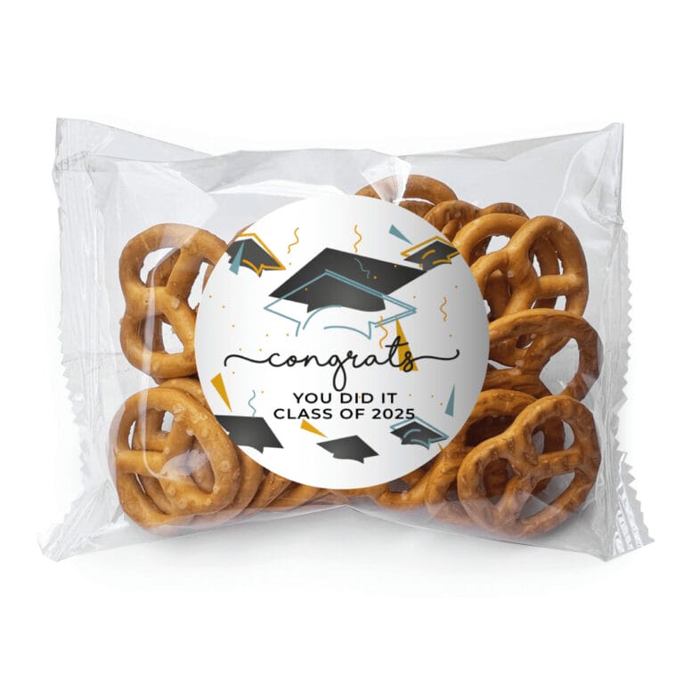 Graduation Caps Personalised Pretzel Bags