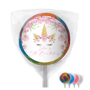 Pink Floral Unicorn lollipops