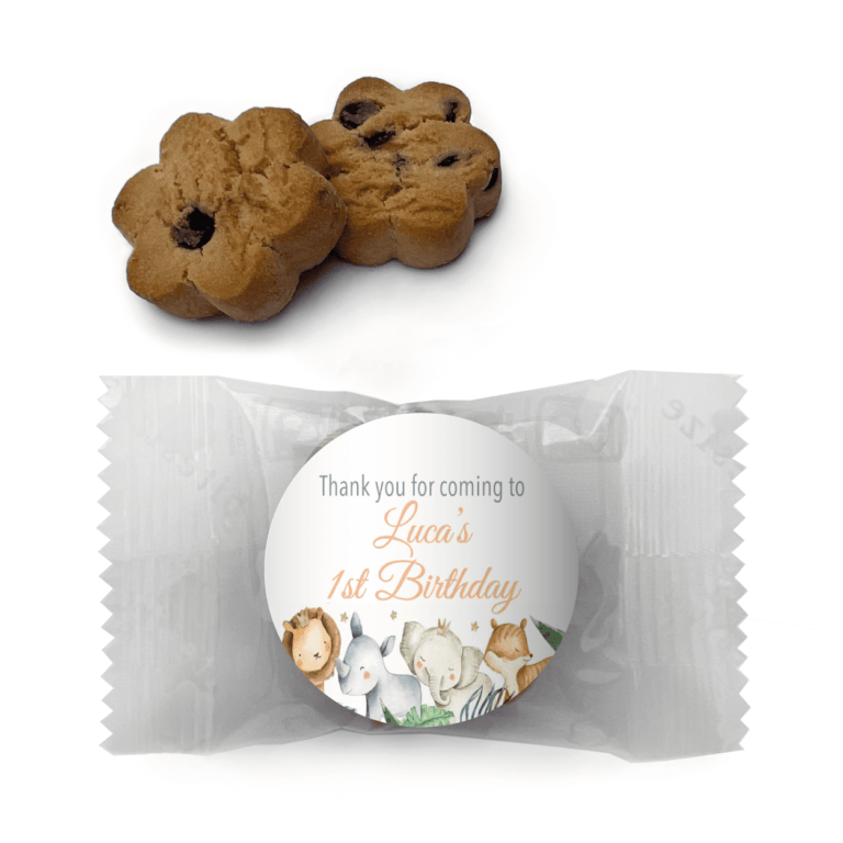 Watercolour Baby Animals Personalised Mini Cookies