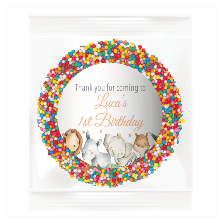 Watercolour Baby Animals Personalised Giant Chocolate Freckle