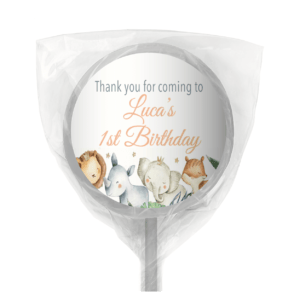 watercolour baby safari animals lollipops