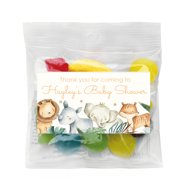 Watercolour Baby Animals Personalised Lolly Bags