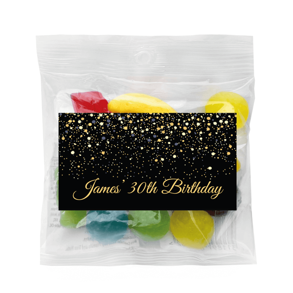 black gold confetti lolly bags