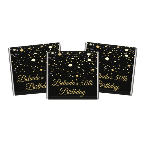 black gold confetti petite chocolates
