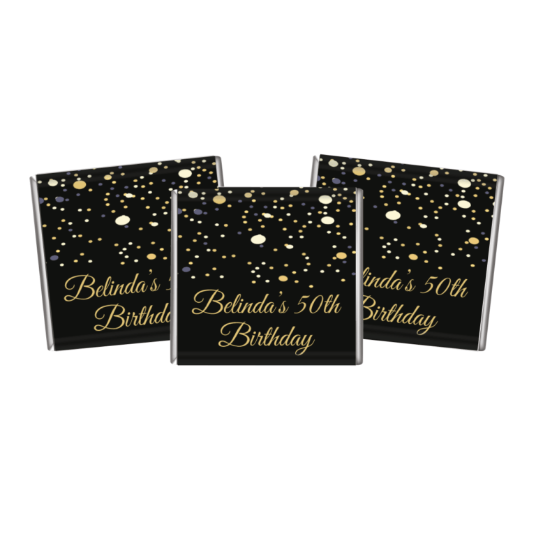 Black & Gold Confetti Petite Chocolates