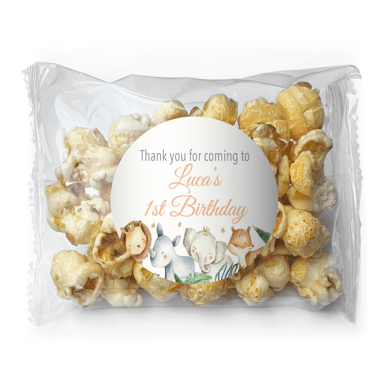 watercolour baby safari animals popcorn